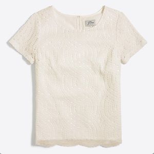 J. Crew Factory Lace Tee (Ivory) NWT